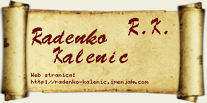 Radenko Kalenić vizit kartica